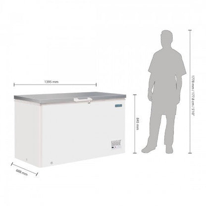 Polar G-Series Chest Freezer with Stainless Steel Lid 385Ltr