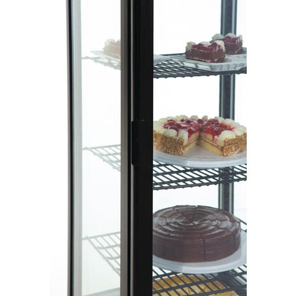 Polar C-Series Curved Door Display Fridge Black 235Ltr