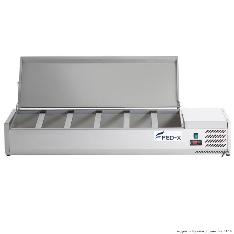 FED-X Salad Bench with Stainless Steel Lid - XVRX1500/380S