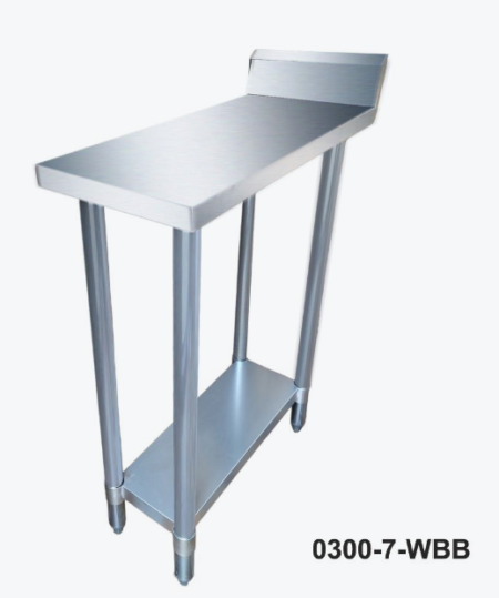 0300-7-WBB Economic 304 Grade Stainless Steel Table with splashback 300x700x900