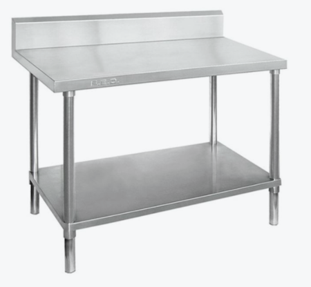 0600-6-WBB 304 Stainless Steel Table with Splashback 600mm