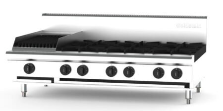 Goldstein PFB12Q6-X Cooktop 6 open burners & 305mm chargrill