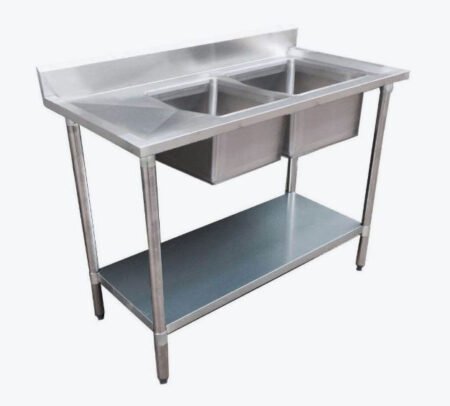 1500-6-DSBR Double Sink Bench RHS 1500x600x900mm