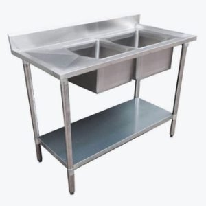 1500-6-DSBR Double Sink Bench RHS 1500x600x900mm
