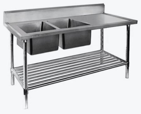DSB6-1500L/A Double Left Sink Bench with Pot Undershelf
