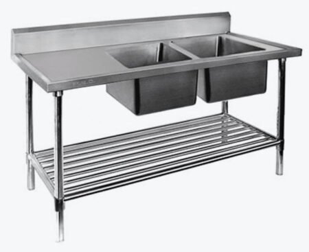 Modular System Double Right Sink Bench with Pot Undershelf – DSB6-1500R/A