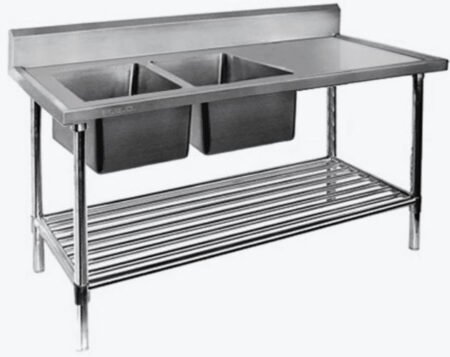 Modular System Double Left Sink Bench with Pot Undershelf – DSB6-1800L/A
