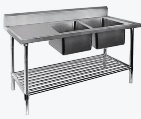 Double Right Sink Bench with Pot Undershelf