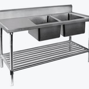 Double Right Sink Bench with Pot Undershelf