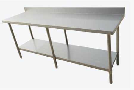 2100×700 Ss Table W/ Splashback, 6 Legs – Wbb Model
