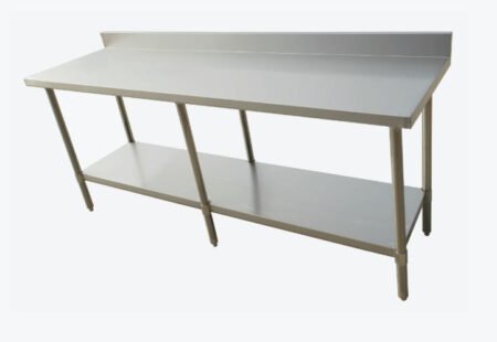 2400×700 Ss Table W/ Splashback, 6 Legs – Wbb Model