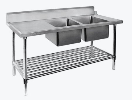DSBD7-2400R/A Right Inlet Double Sink Dishwasher Bench