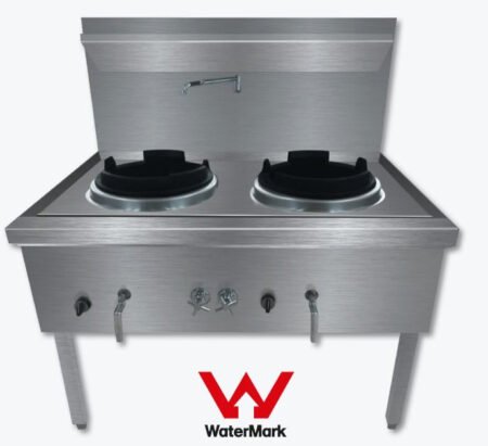 Gasmax Stainless Steel Waterless Nature Gas Double Wok Chimney Burner – WW-2NC