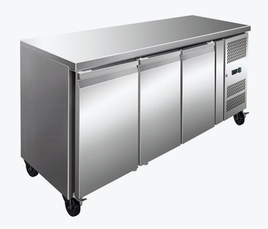 FE3100TN S/S Three Door Bench Fridge 386L