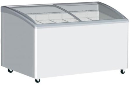 Exquisite SD575K Curved Glass Display Chest Freezer 535L with LED Light