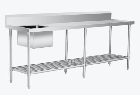 SSB6-2400L/A Single Left Sink Bench with Pot Undershelf