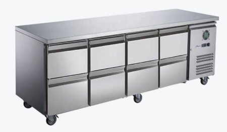 FED-X S/S Eight-Door Bench Fridge with Drawers – XUB7C22S4D