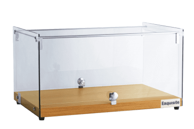 Exquisite CD35-O Flat Glass Cake Display – Oak