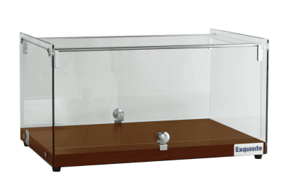 Exquisite CD35-W Flat Glass Cake Display – Walnut