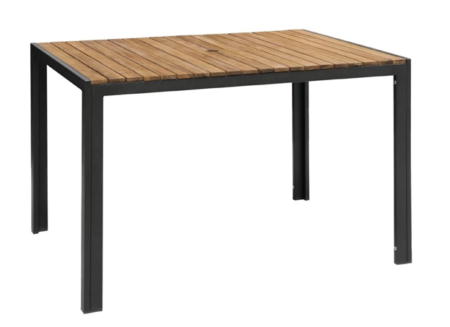 Bolero DS153 Acacia Wood and Steel Rectangular Table 1200mm