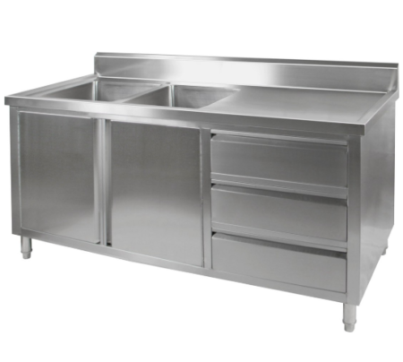 DSC-1800L-H Kitchen Tidy Cabinet with Double Left Sinks