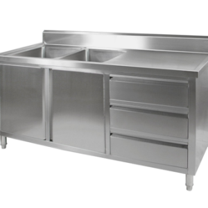 DSC-1800L-H Kitchen Tidy Cabinet with Double Left Sinks