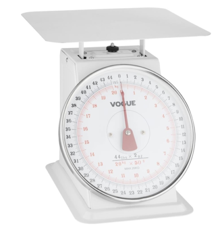 Vogue F175 Kitchen Scale Flat Top 20kg/44lbs -Grad. 50g/2oz