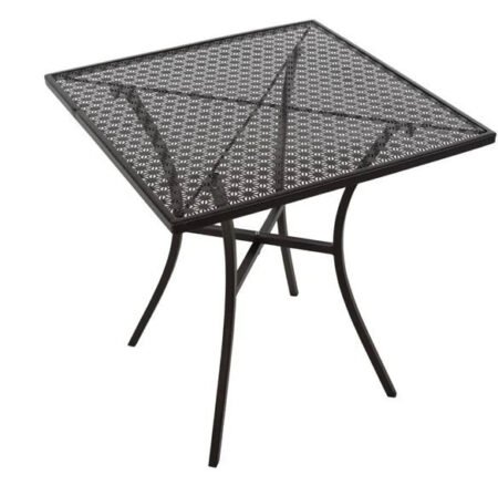 Bolero GG706 Black Steel Patterned Square Bistro Table 700mm