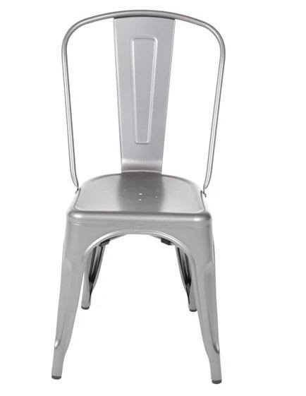 Bolero GL329 Gun Metal Grey Steel Bistro Side Chair Pack 4