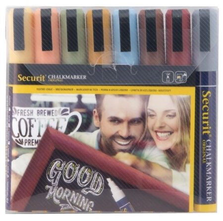Securit GM269 Earth Chalk Pens 2mm x 6mm (Pack of 8 only)