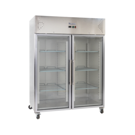 Exquisite GSC1410G Two Glass Doors Upright Storage Refrigerator