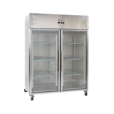 Exquisite GSC1410G Two Glass Doors Upright Storage Refrigerator