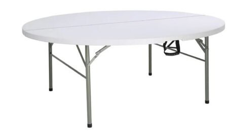 Bolero 6ft / 1830mm Commercial Round Fold-in-Half Banquet Table White | HC270