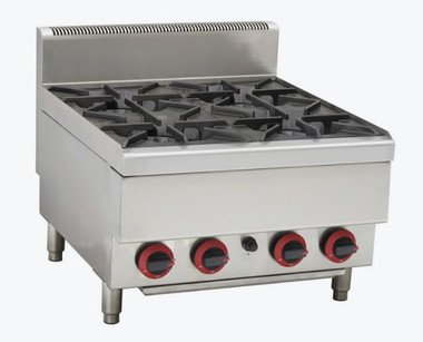 GASMAX JUS-TR-4BLPG LPG 4 Burner Cooktop with Splashback