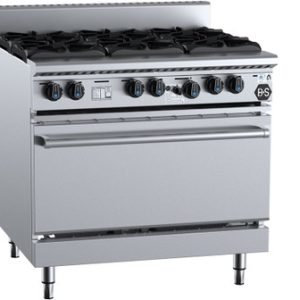 B+S OV-SB6 Black Series Six Burner Gas Oven