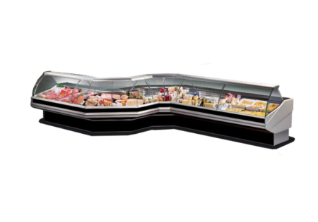 PAN1500 – Curved front glass deli display 1540mm Width