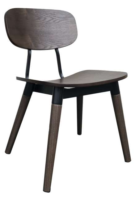 EzFurn SCVIMEBKWA Chair Vintage Metal Black – Walnut