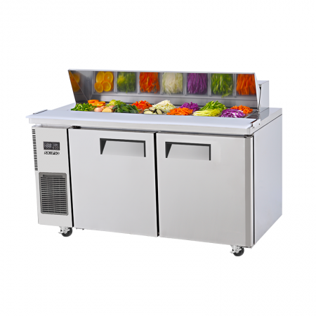 Skipio SHR15-2 Salad Side Prep Table with Hood Lid