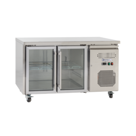 Exquisite SSC260G Two Glass Doors Underbench Storage Refrigerator Slimline