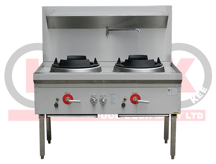 LKK-2BC 2 Burner Waterless Gas Wok Table – Chimney Burner LKK