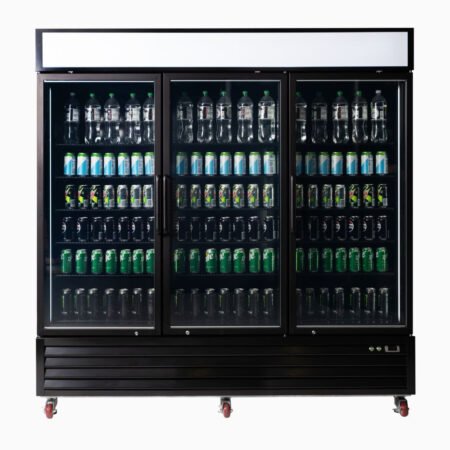 Bromic UC1980GDL-NR Upright Display Fridge 1980L 3 Door Flat Glass Lightbox