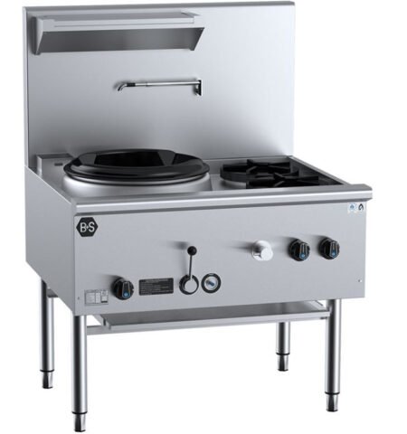 B+S Gas Wok Table 1 Hole with 2 RHS Burners
