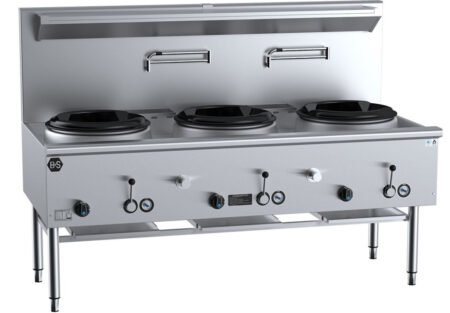 B+S UFWWD-3 Gas Three Hole Deluxe Waterless Wok Table