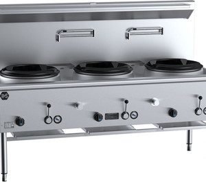 B+S UFWWD-3 Gas Three Hole Deluxe Waterless Wok Table