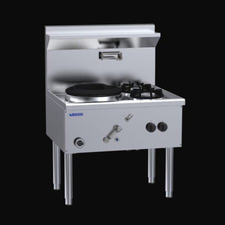 LUUS WZ-1C2B Compact Waterless Wok – 1 Chimney & 2 Open Burners