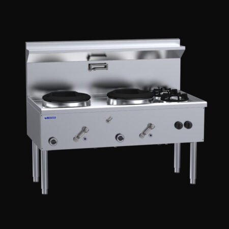 LUUS WZ-2C2B Compact Waterless Wok – 2 Chimney & 2 Open Burners