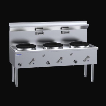 LUUS WZ-3C Compact Waterless Wok – 3 Chimney Burners