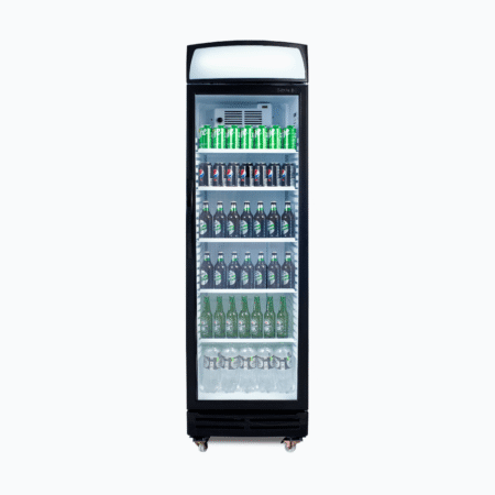Bromic GM0374LB-NR 372L Display Fridge, 1 Door, White/Black