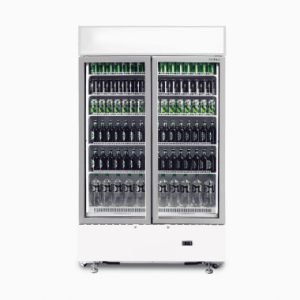 Bromic GM1000LCASW Cassette Flat Glass 2 Door LED Upright Display Chiller White 960L
