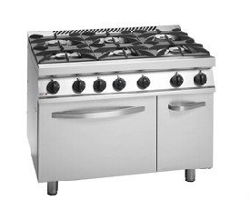 Fagor 700 Series 6 Burner Gas Oven with Cabinet